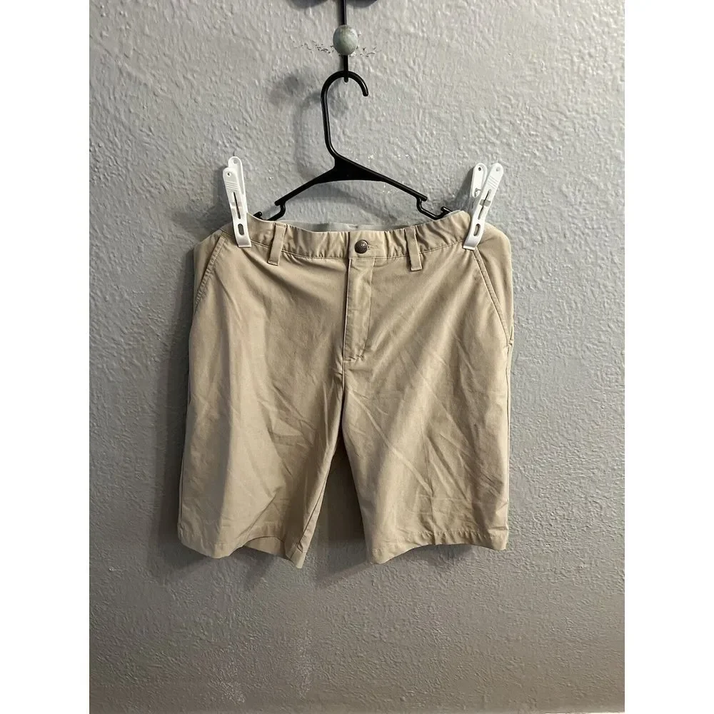 Adidas Golf Shorts men's size 32‎ Beige Inseam 10.5 Inches flat front